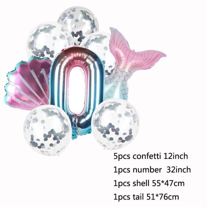 Ballons Numerotes Queue A Sirene Pour Fille Decoration De Fete Pour Anniversaire 0 A 9 Ans Ballons Pour Receptionniste Ma Cdiscount Maison