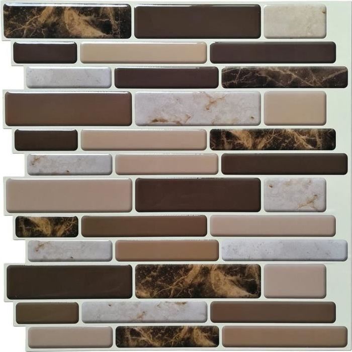 Carrelage Autocollant 3D Brique - Sticker Mosaïque Pour Crédence Cuisine & Salle De Bain - 30x30cm