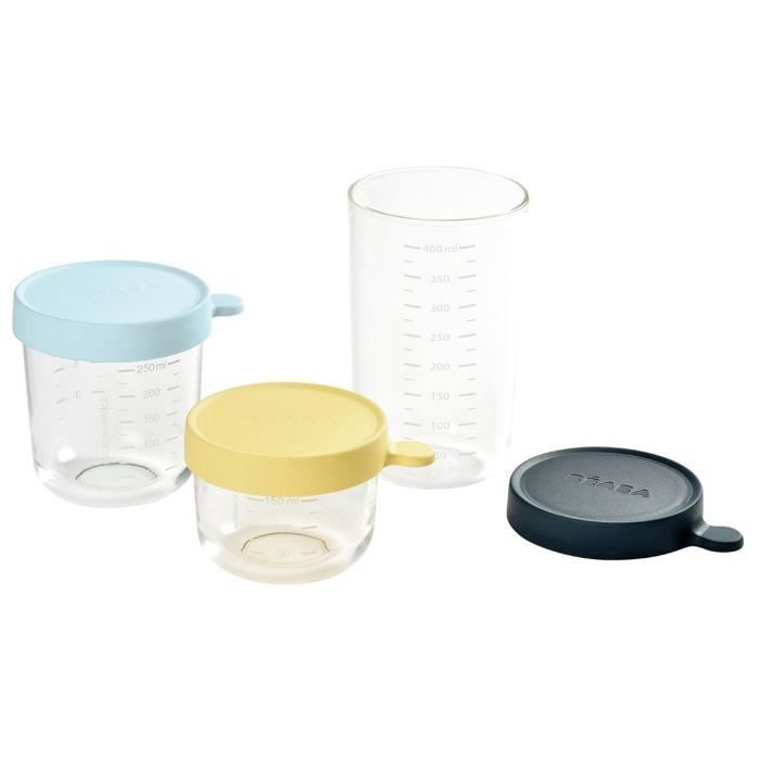 Boite - pot de conservation BEABA - Coffret de 3 portions verre 150ml, 250  ml, 400 ml - Cdiscount Puériculture & Eveil bébé