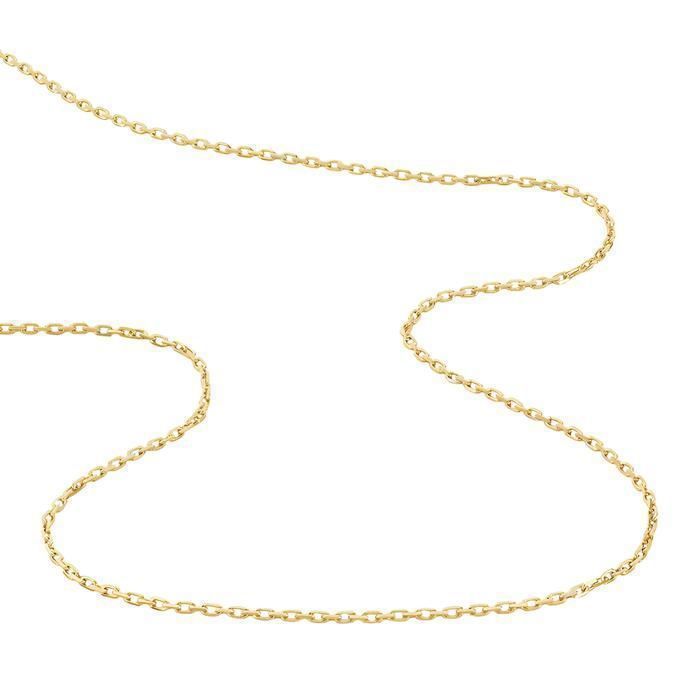 Chaîne de Cou - Femme/Enfant - Maille Forçat - 45 cm - 1 8 mm - Plaqué Or Jaune 750/1000 - 3 Microns