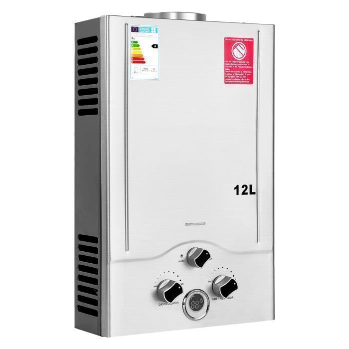 BreeRainz Chauffe-eau à Gaz InstantanéCapacité de 12LPuissance 24KWChauffe-eau Propane Butane Sans Réservoir