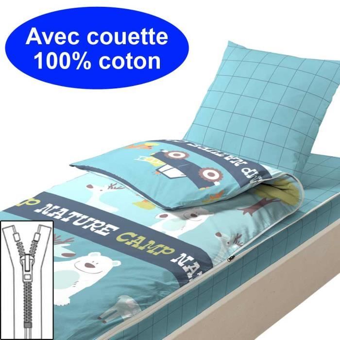 Couchage avec couette 90x190 Glacier - Cdiscount Maison