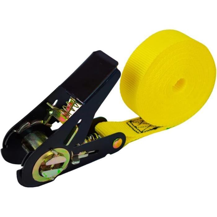 Sangle à Cliquet D'arrimage PONSA – 5 Mètres Sans Fin – Résistance 2000 Kg – Polyester – Pour Charges Semi-lourdes Largeur 25 Mm Norme EN