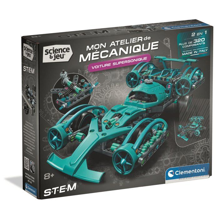 Kit de construction mécanique Clementoni Supersonic Car 2 modèles 320+ pièces Neuf - vue 4