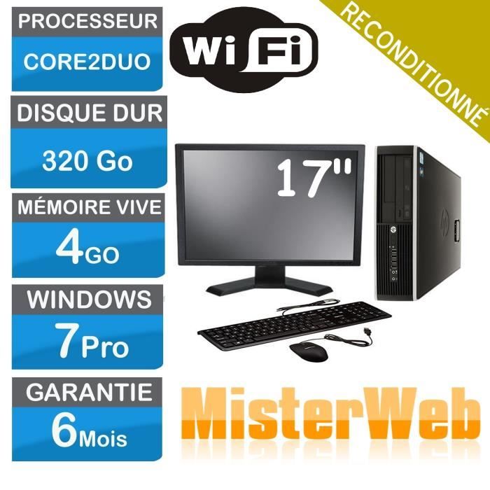 Ordinateur de Bureau complet core2duo 320 Go HDD 4 Go Ram Win7 écran 17 WIFI EN VRAC selon modèle disponible. DELL HP LENOVO En - Dell