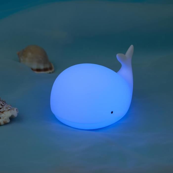 Veilleuse éléphant En Silicone Rechargeable - Lumière Variable, Minuteur 30 Min, Orange Sur La Tête - 3