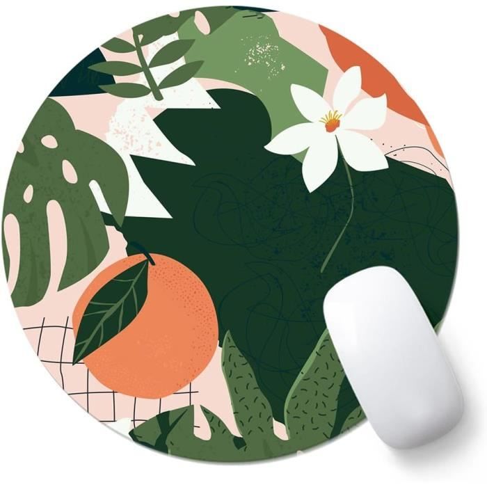 Tapis De Souris Petit Format 24x20 Cm - Motif Eucalyptus - Surface Lisse Lycra, Base Antidérapante - AOKSUNOVA