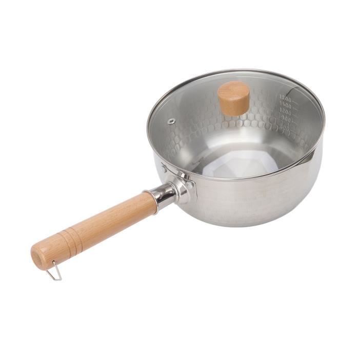 Mini Casserole à Beurre en Acier Inoxydable avec Poignée en Bois pour