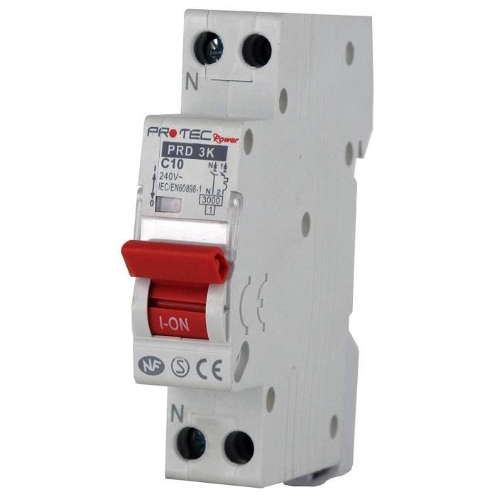Electraline Disjoncteur PROTEC 10A Disjoncteurs de protection contre les surintensités pour installations domestiques et