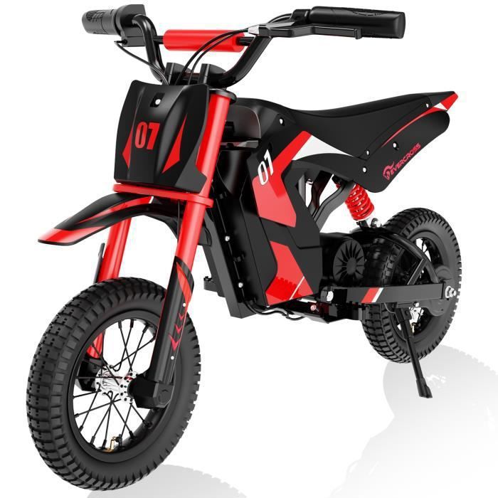 EVERCROSS EV12M Moto Électrique pour Enfants 3-12 Ans 300W 25KM/H 3 Niveaux de Vitesse,Pneu 12\
