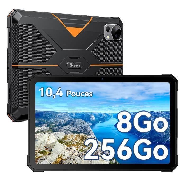 FOSSiBOT DT1 Robuste Tablette Tactile 8Go + 256Go 10.4 FHD+ Caméra 48MP Batterie 11000mAh Android 13 GPS Double SIM 4G - Orange