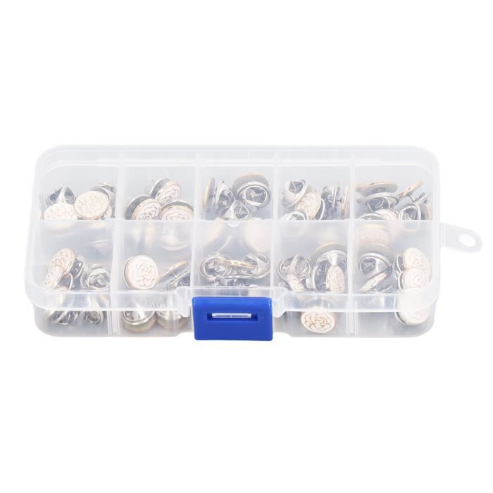 Kit 40 Broches Boutons Invisibles - Décoration Vêtements, Foulards, DIY - Motifs Fleurs, Perles, Animaux