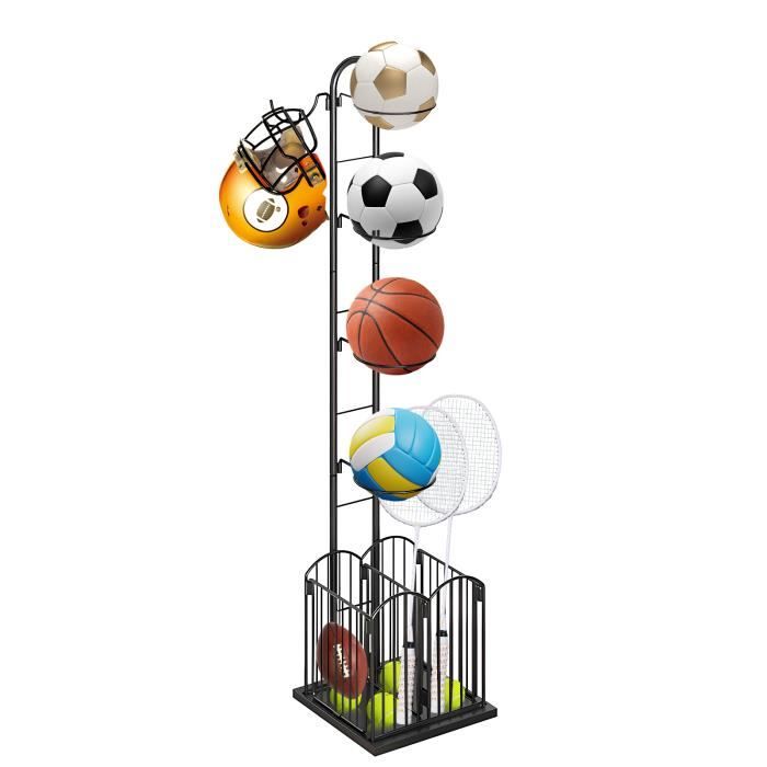 Rangement de sport - HUOLE - Rack de stockage de basket ball - Métal - Noir - 25*30*152cm