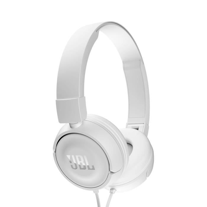 Jbl casque filaire t500 blanc JBLT500BLANC