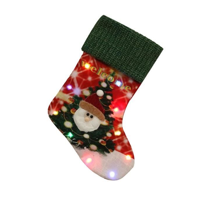 Chaussette De Noël Tricotée à Suspendre – 37 Cm De Long – En Polyester – Rouge Avec Crochet – Décoration Sapin, Cheminée, Porte - 9