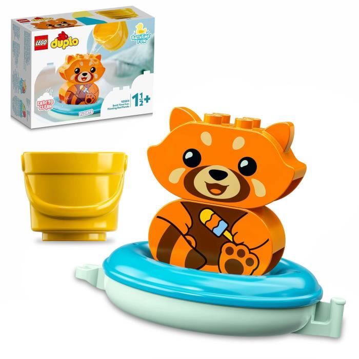 LEGO® 10964 DUPLO Jouet de Bain : Le Panda Rouge Flottant, Set Baignoire pour Bébés et Enfants de 1.