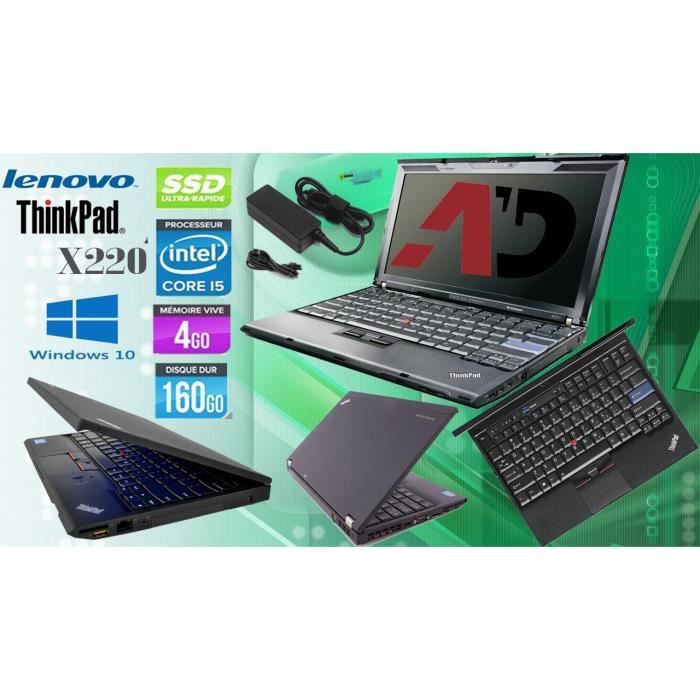 Ordinateur Portable - Lenovo - ThinkPad X220 - Intel Core i5 - 4Go RAM - 160Go SSD - 125 - Lenovo