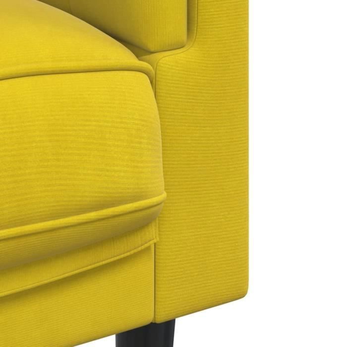 Fauteuil - MOTHINESSTO - Modèle avec coussin - Velours jaune - Design contemporain - 1 place