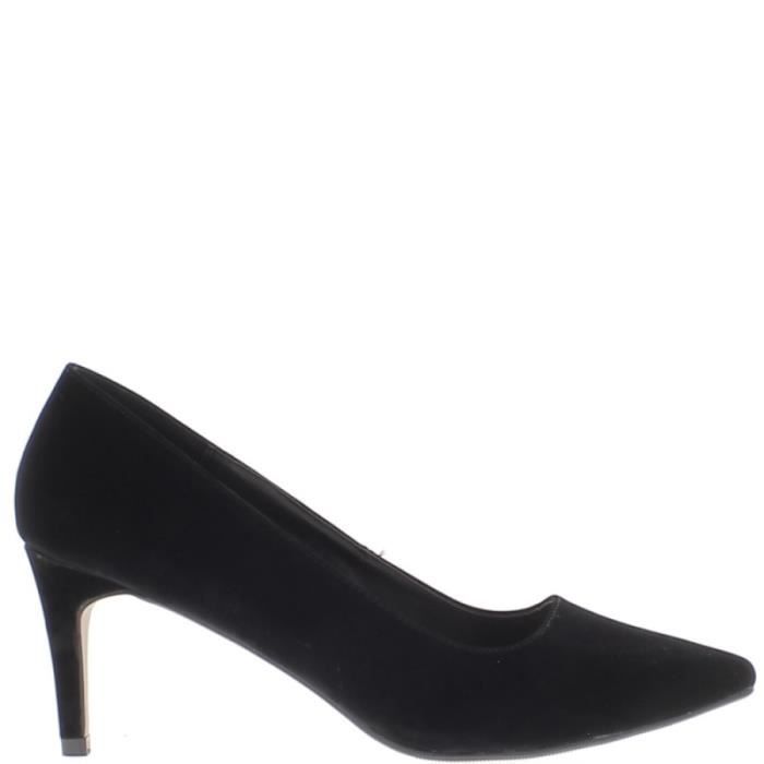 escarpin noir daim pointu