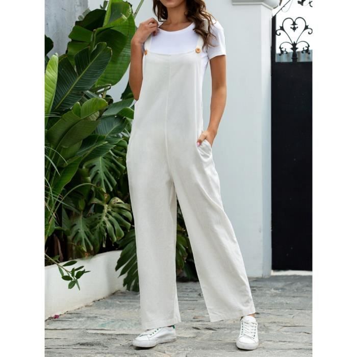 COMBINAISON LARGE PLISSÉE SANS MANCHES - NOIR