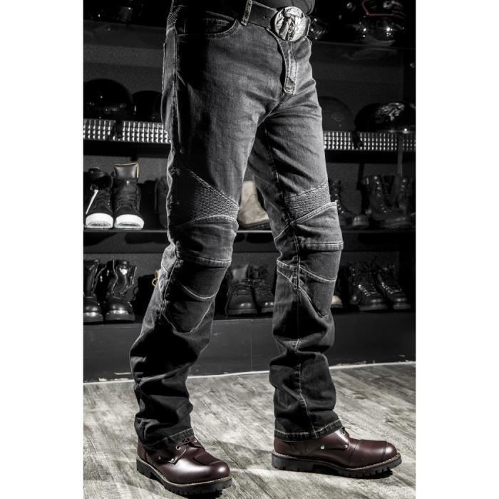 FSHOW Moto Pantalon Jeans pour Homme avec équipement De Protection avec Protéger Pad Color : Black, Size : 3XL