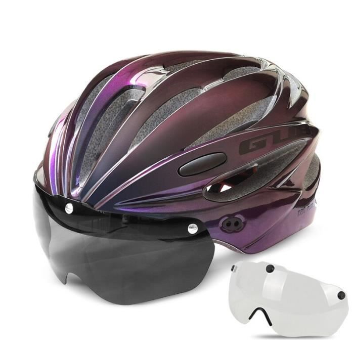 Casque vélo,casque de cyclisme avec visière magnétique, moulé intégralement 5862cm pour hommes