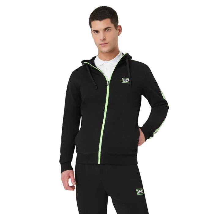 Sweat homme EA7 Felpa 3LPM08 PJ05Z Col capuche Manches longues Noir