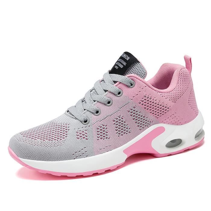 Baskets Femme - LEOCLOTHO - Chaussures de Sport pour Sneakers Fitness Gym  athlétique - Rose Rose - Cdiscount Chaussures