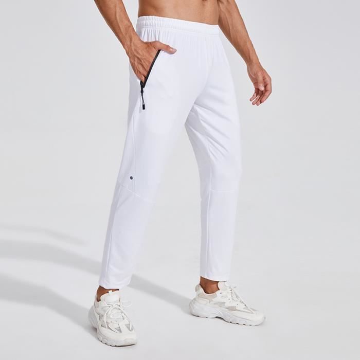 Pantalon de Running Homme Blanc - Séchage Rapide et Confortable