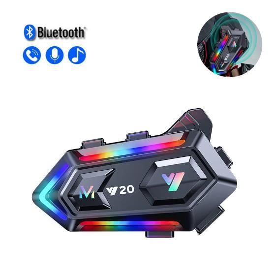 Casque Bluetooth 5.1 Mono Étanche - Réduction De Bruit - Micro HD - Connexion Double Appareil - Pour Conduite, Bureau - Bleu