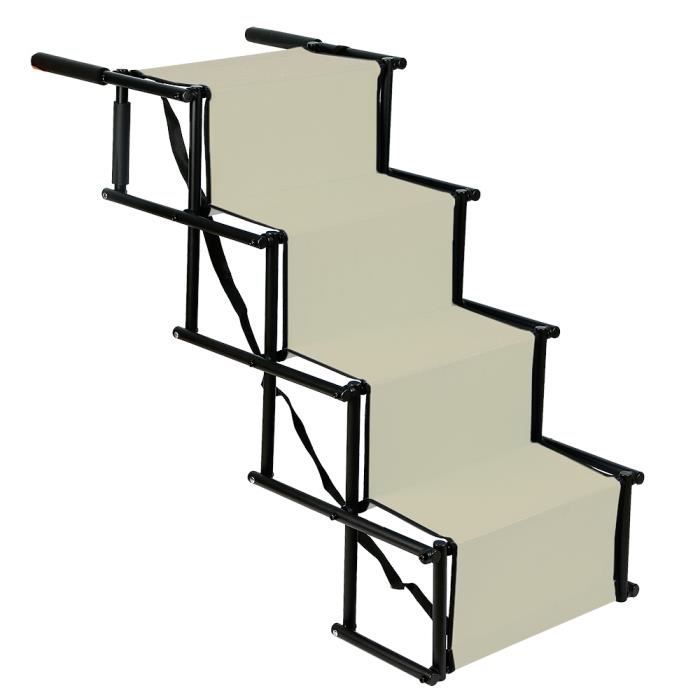 Comparer les prix de Escalier pour Chien - HSTURYZ - Pliable - 4 Marches - Supporte 80 KG - Beige