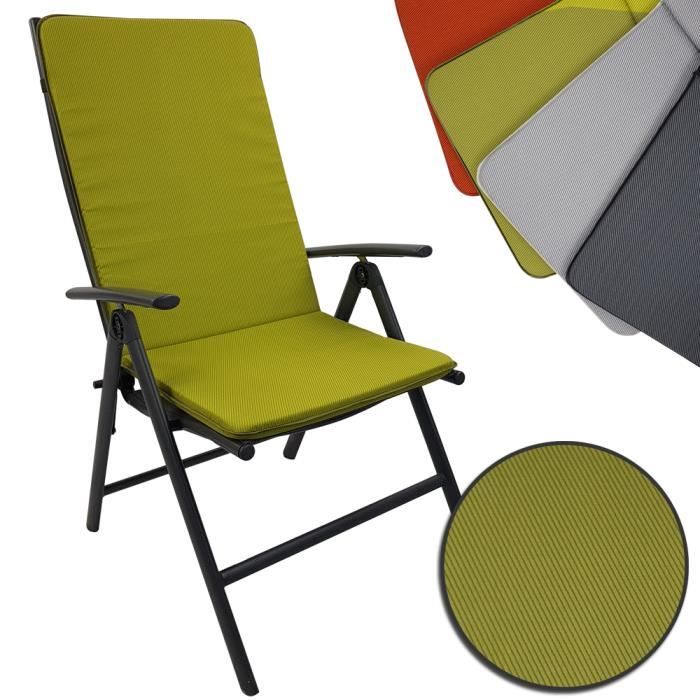 Proheim Coussins à dossier bas pour chaise fauteuil de jardin en vert