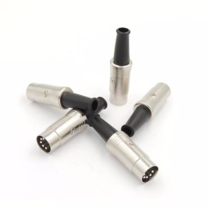Connecteur DIN à 5 broches - RNCYN - Câble Midi - Argent - PVC - Audio ...