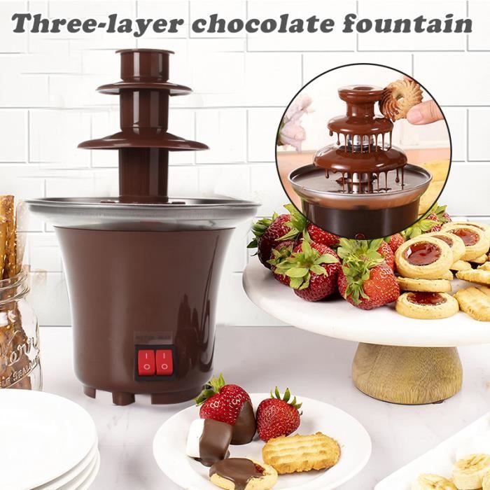 Fontaine à fondue au chocolat Mini 3 niveaux facile à assembler