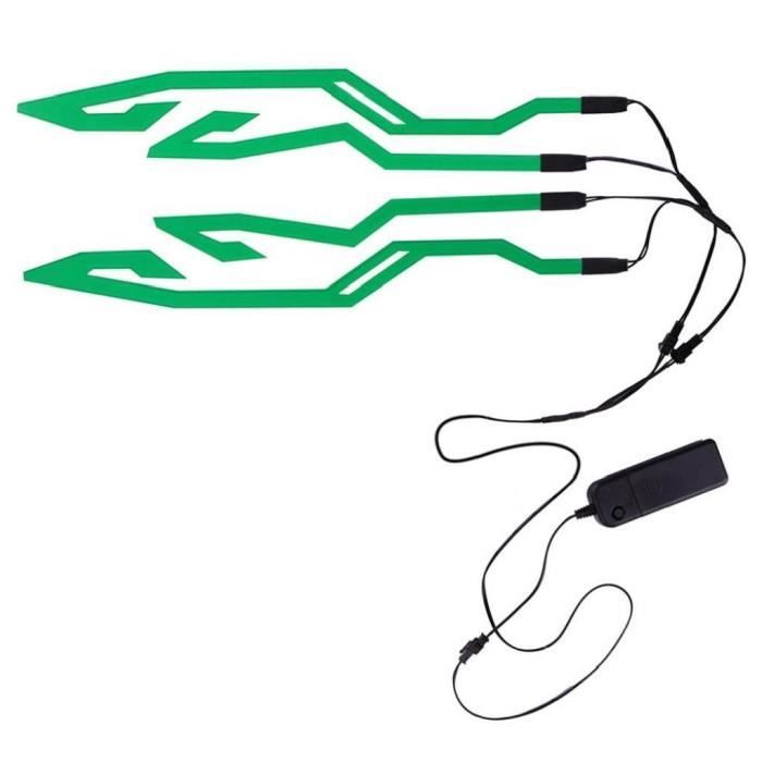 Casque Light Strip, Moto Cold Light Sticker Signal Stripe Stripe Striptive Accessoires de moto Reflective Vert