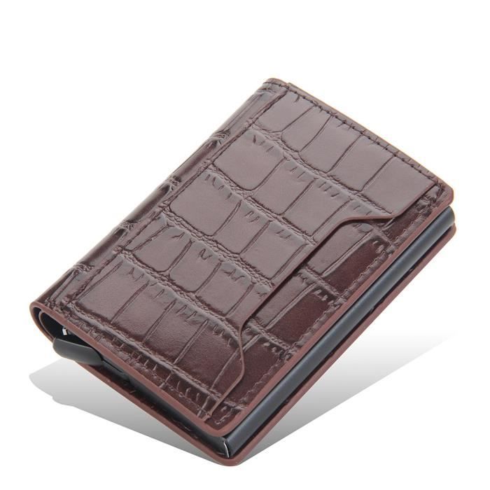 Porte-Cartes RFID JeoPoom Aluminium - 6 Slots, Anti-Vol De Données, Noir
