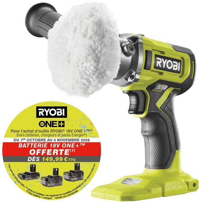 RYOBI Polisseuse rotative 18V ONE+ carrosserie - sans batterie ni chargeur - RDP18-0