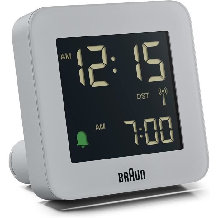 Réveil Digital Radiopiloté Grand Écran 7,5'' - Avec Température, Humidité, Calendrier - Alarme Snooze - Piles - 3