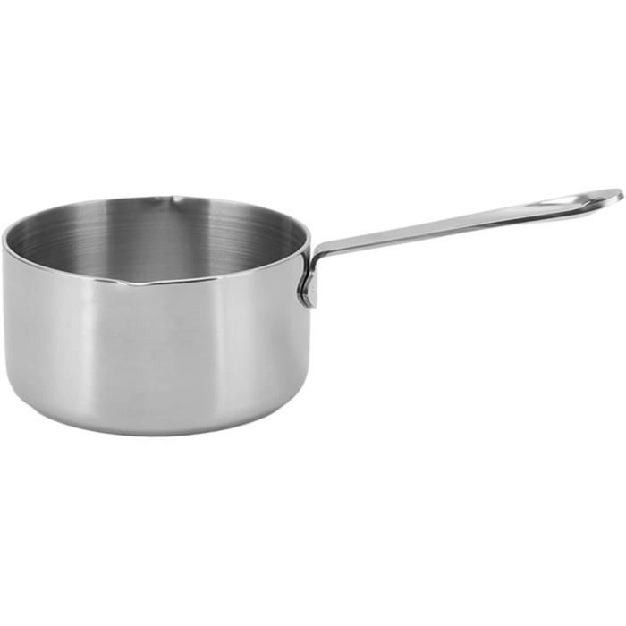 Petite Casserole à Lait En Acier Inoxydable - 9 Cm (700 Ml) - Poignée Antidérapante - Compatible Plaque Induction