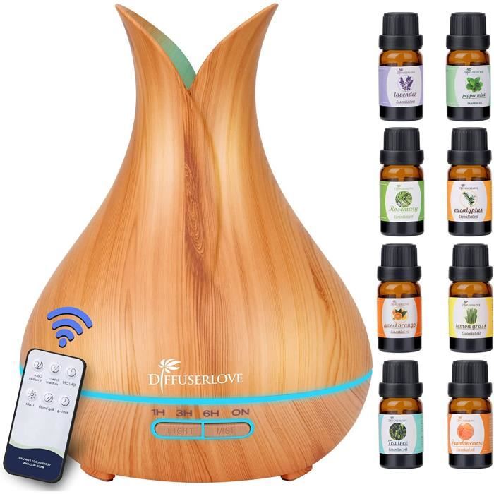 Diffuseur D'huiles Essentielles LELLA Aicha - 7 Couleurs LED 100ml Humidificateur Aromathérapie