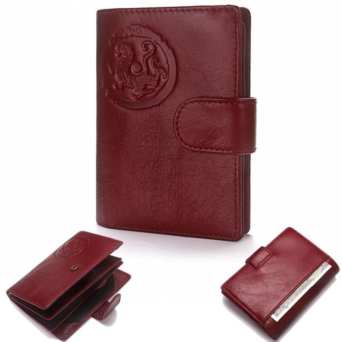Porte Cartes Portefeuille Homme Femme Sac De Passeport Cuir Veritable Pochette De Carte D Identite Permis De Conduire Credit Monnaie Cdiscount Bagagerie Maroquinerie
