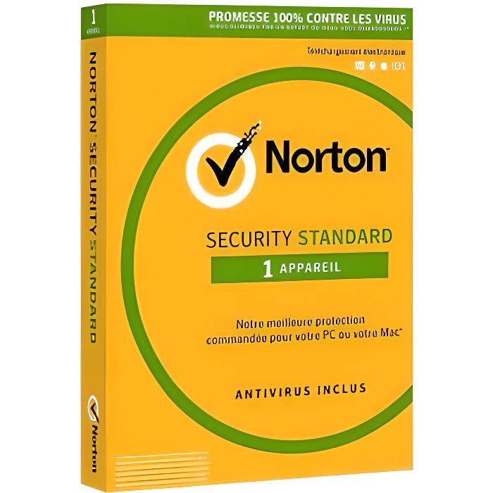 Norton Security Standard 2021 | 2 Ans | 1 Appareil | PC-Mac-Android-iOS | Téléchargement