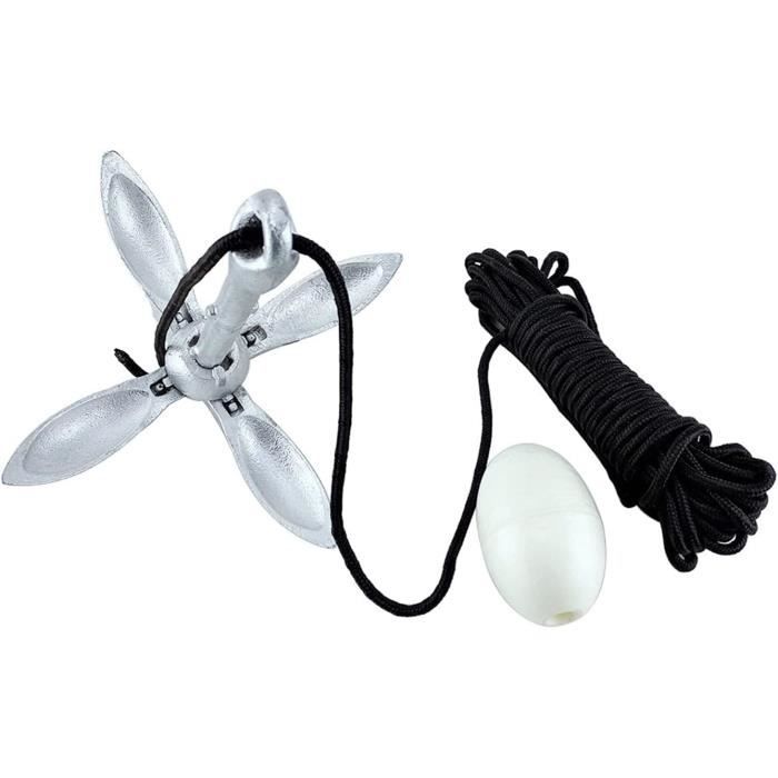 Kit D'Amarrage Ancre Parapluie Avec Sommet Flottant 30m Et Mousqueton - Idéal Pour Kayak Et Canots Pneumatiques