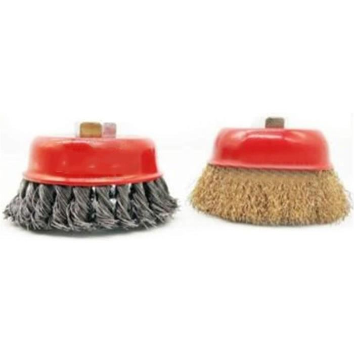 Lot De 2 Roues De Brosse Métallique Pour Meuleuse D'établi - Diamètre 125 Mm (5 Pouces) - Pour Polissage, Dérouillage, Nettoyage