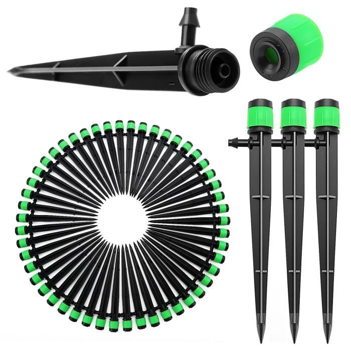 30 Goutteurs D'Irrigation Réglables 360° – Système Goutte à Goutte, Débit Réglable, Compatible Tuyaux 6mm