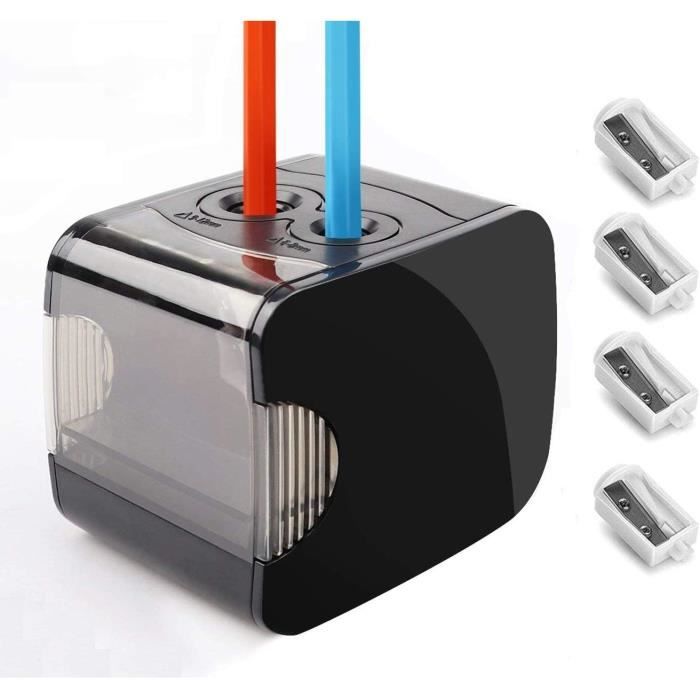 Taille-Crayon Électrique 2 Troux – Pour Crayons 6-12 Mm – Avec Sécurité Enfant – Pour Bureau & École - 4