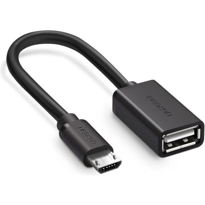 Adaptateur Câble USB Femelle Vers Micro USB Male Noir - Cdiscount  Informatique