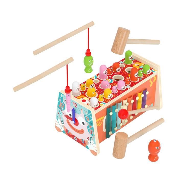 Montessori Bebe Jeu De Peche Magnetique Jouet Educatif Precoce Moteur Fin Jouet De Martelement Musical En Bois Pour 1 2 Ans Cdiscount Jeux Jouets