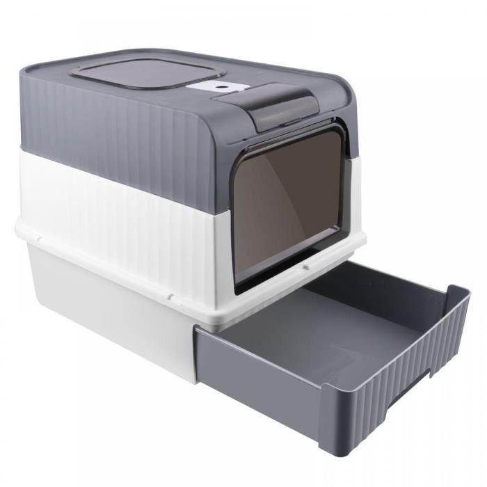 Comparer les prix de Bac à litière VARIVIDA - Bac à litière en pp plastique - Gris - 49*37*35cm