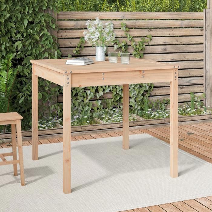 vidaxl table de jardin 82,5x82,5x76 cm bois massif de pin 823962